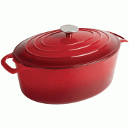 Cocotte ovale rouge 5L - 243 x 295 x 110 mm - VOGUE - fonte 0615402037815