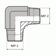 Coude 90° mâle NPT X mâle NPT - NPT-CM90202 - Ø 1/8'' (10.24 mm)