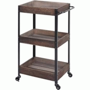 Décoshop26 - Chariot de service cuisine bar avec 3 niveaux étagères sur roulettes en bois massif shabby marron ETA04057 - marron 3000909469608 Décoshop26 - Chariot de service cuisine bar avec 3 niveaux étagères sur roulettes en bois massif shabby marron ETA04057 - marron 3000909469608