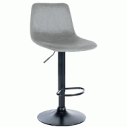 Décoshop26 - Tabouret de bar x1 repose-pieds en métal noir confortable en forme d'arc assise en velours gris 10_0004782 - gris 3000252285603 Décoshop26 - Tabouret de bar x1 repose-pieds en métal noir confortable en forme d'arc assise en velours gris 10_0004782 - gris 3000252285603