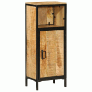 Helloshop26 - Armoire de salle de bain 40 x 27 x 90 cm grand rangement en bois massif manguier style contemporain 02_0047350 - métal 3000234725622