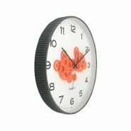 Horloge murale ronde Open Gear gris souris et orange Karlsson - 8714302775574