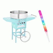 Kit machine barbe À papa avec chariot et bÂtonnets lumineux 52 cm 1 200 watts turquoise 14_0002116