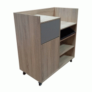 LIGNE CHR Otalys monte - desserte basse avec poubelle et range couverts - chianti oak - beige Bois massif MCH-751349_CHOA