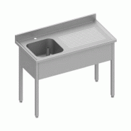 Plonge adossée avec 1 bac à gauche sans étagère 1800x700x900 mm - P934447180