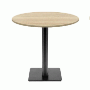RestooTab - Table Milan T Ø70cm décor chêne pyla - marron fonte TB-MIT-R70M-CH.PYL