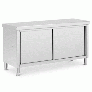 Royal Catering - Royal Catering Meuble Bas en INOX avec Double Ouverture ECO 160 x 60 cm 500 kg - Caisson de Cuisine Meuble Cuisine Bas avec Plan - in