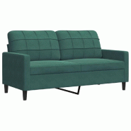 VidaXL Canapé à 2 places Vert foncé 140 cm Velours Modèle Oerlissex - 4007626