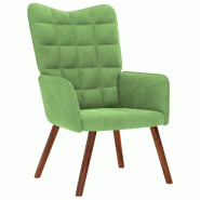 VidaXL Chaise de relaxation Vert clair Velours Modèle Atlas Cuisine - 4016813