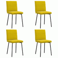 VidaXL Chaises à manger lot de 4 jaune velours Modèle Cérès - 3315351
