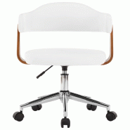 VidaXL Chaises pivotantes à manger lot de 2 bois courbé et similicuir Modèle Nébuleuse - 8720286023341