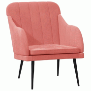 VidaXL Fauteuil Rose 63x76x80 cm Velours Modèle Vega Master Vintage - 351457