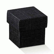 Boite avec couvercle carton effet soie noire 13x9x4cm - par 10