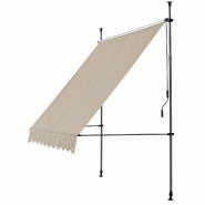 BRISE-SOLEIL PARE-SOLEIL MÉTAL ET POLYESTER HAUTEUR VARIABLE SABLE 200 X 120 X 200-300 CM 03_0001121 BRISE-SOLEIL PARE-SOLEIL MÉTAL ET POLYESTER HAUTEUR VARIABLE SABLE 200 X 120 X 200-300 CM 03_0001121