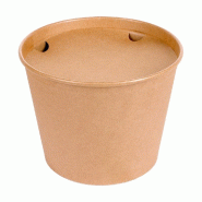 Bucket poulet avec couvercle kraft 4500 ml Ø21,6/16x16,6cm naturel - par 120