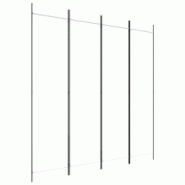 Décoshop26 - Paravent séparateur de pièce cloison 4 panneaux pliable 200 x 200 cm tissu blanc et fer DEC030839 - blanc 3000258146946