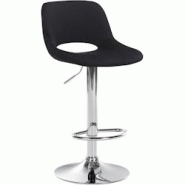 Décoshop26 - Tabouret de bar chaise haute x1 avec repose-pieds en velours noir piètement métallique chromé 10_0004596 - noir 3000252191683 Décoshop26 - Tabouret de bar chaise haute x1 avec repose-pieds en velours noir piètement métallique chromé 10_0004596 - noir 3000252191683