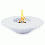 Divina Fire Cheminée au bioéthanol brasero de jardin rond pour extérieur SANTORINI Blanc d.60 - blanc 8056157805106