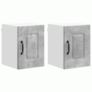 Helloshop26 - Lot de 2 armoires murales de cuisine design moderne espace de rangement 30 x 31 x 40 cm en bois d'ingénierie gris 02_0053540 - gris Boi