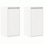 Helloshop26 - Lot de 2 armoires murales suspendues 30 x 30 x 60 cm rangements décoratifs style moderne en bois de pin blanc 02_0048090 - blanc Bois m