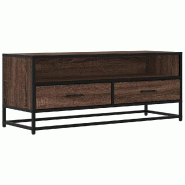 Helloshop26 - Meuble TV industriel avec grand espace de rangement 100 x 34,5 x 40 cm en bois d'ingénierie marron 02_0049592 - marron métal 300023591