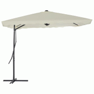 Helloshop26 - Parasol d'extérieur avec poteau en acier 250 x 250 cm sable 02_0008272 - acier 3000442247763