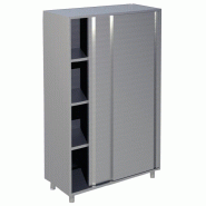 KBS Gastrotechnik KBS Armoire à vaisselle 1400x700x2000 mm avec 2 portes battantes et 3 étagères intermédiaires - inox 93060139