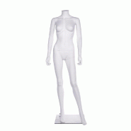 Mannequin femme modulable sans tête jambe avant blanc mat