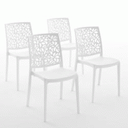 RATTATAN Set 4 Chaises en polypropylène avec fibre de verre empilables pour extérieur et jardin, bar et restaurant, cuisine design moderne - ANNA - RATTATAN Set 4 Chaises en polypropylène avec fibre de verre empilables pour extérieur et jardin, bar et restaurant, cuisine design moderne - ANNA -