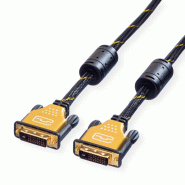 ROLINE GOLD Câble pour écran DVI, M-M, (24+1) dual link, Retail Blister, 1 m_0