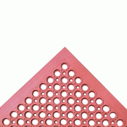 Tapis anti-fatigue Drainage 152,4x91,4x1,2cm caoutchouc rouge