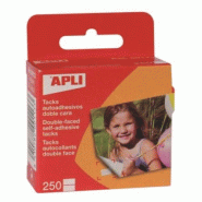 Apli Lot de 20 250 pastilles adhésives double face, 12 x 16 mm - 8410782001133