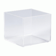 Bac de présentation PMMA carré - 12x12x10cm - Transparent - Épaisseur 3mm