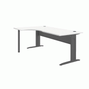 Bureau asymétrique 90° blanc 160*120/60 cm avec retour gauche - 9300178