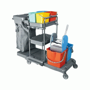 Chariot de nettoyage avec porte-sac et seau à franges - VIRTUS - 0615402230742