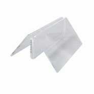 Clip porte-menu 100mm - transparent - PMMA