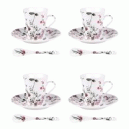 Coffret 4 pièces champêtre avec sous tasses et cuillère 16 cl - Décoré Rond Porcelaine Table Passion - multicolore porcelaine 3106232376917 Coffret 4 pièces champêtre avec sous tasses et cuillère 16 cl - Décoré Rond Porcelaine Table Passion - multicolore porcelaine 3106232376917
