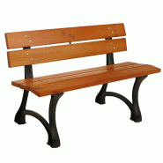 Décoshop26 - Banc de jardin avec dossier 2 places style parc classique 125 cm en bois de pin verni et fonte 04_0009566 - Bois massif 3000267544009