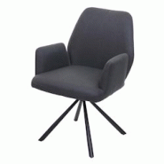 Décoshop26 - Chaise de salle à manger fauteuil de bureau en tissu gris foncé en acier design pivotant rétro et moderne 04_0002271 - gris 3000265332691 Décoshop26 - Chaise de salle à manger fauteuil de bureau en tissu gris foncé en acier design pivotant rétro et moderne 04_0002271 - gris 3000265332691