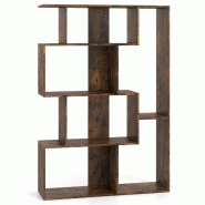 Helloshop26 - Bibliothèque à 4 niveaux 80 x 30 x 119 cm avec sécurité anti-basculement design moderne en bois café 20_0010692 - 3000226306525