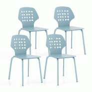 Helloshop26 - Lot de 4 chaises de salle à manger 44 x 53 x 86 cm confort amélioré moderne et élégantes en PP bleu 20_0020934 - bleu 3000233757198