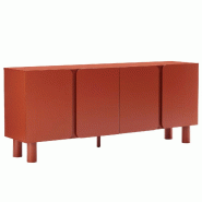 Oviala Business Buffet uni 4 portes L 180 cm orange - orange Bois massif 114552
