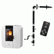 Poêle à granulés Etanche Slim Astral 9,4 kW Blanc Sannover + Kit d’installation - blanc GRPL26010094WSA_kitV