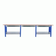 PROREGAL Etabli BUFFALO WOOD avec 3x Tiroir| HxLxP 86,5x300x75cm | Capacité de Charge 1000kg | Bleu - bleu métal PR_RS157-98 PROREGAL Etabli BUFFALO WOOD avec 3x Tiroir| HxLxP 86,5x300x75cm | Capacité de Charge 1000kg | Bleu - bleu métal PR_RS157-98
