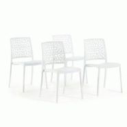 RATTATAN Set 4 Chaises Empilables en Polypropylène avec fibre de verre pour Jardin ou intérieur, hydrofuges et résistantes, design moderne - ALINA RATTATAN Set 4 Chaises Empilables en Polypropylène avec fibre de verre pour Jardin ou intérieur, hydrofuges et résistantes, design moderne - ALINA