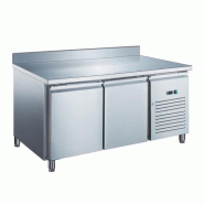 Table réfrigérée inox négative avec évaporateur ventilé - 2 portes - 282 litres - Avec dosseret - GN2201BTX