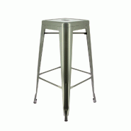 Tabouret de bar empilable d'intérieur Chicago en acier gris style industriel (4)