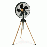 Ventilateur sur pied 50W Trépied Bois 5 Pales Ø40cm 3 Vitesses Oscillation Inclinaison & Hauteur Réglable 116 à 130 cm Jocca - noir 8435253594099
