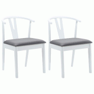VidaXL Chaise de salle à manger 2 pcs Blanc et Gris Modèle Orion Plus - 42020406