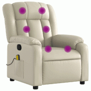VidaXL Fauteuil inclinable de massage Crème Similicuir Modèle Ovoria - 8721012203211